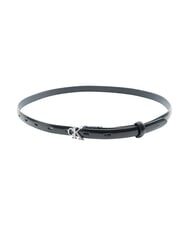 CALVIN KLEIN ROUND CK BUCKLE Leather belt ck black / antique nickel - Belts - 2