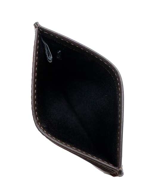 RAISED LOGO Flat leather card holder ck dark brown - Men&rsquo;s Wallets