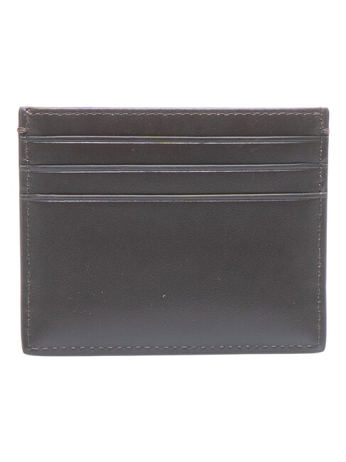 RAISED LOGO Flat leather card holder ck dark brown - Men&rsquo;s Wallets