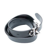 CALVIN KLEIN CK HARDWARE Reversible leather belt on black - Belts - 3