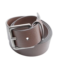 CALVIN KLEIN CASUAL ROLLER Leather belt ck chestnut brown / antique s - Belts - 3