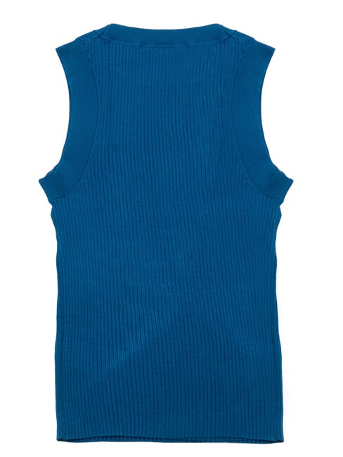 TH Sleeveless shirt, wide shoulder deep indigo - T-shirt