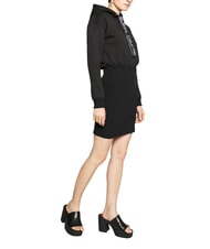 CALVIN KLEIN CK JEANS Hooded dress ck black/bright white - Woman Clothes - 4