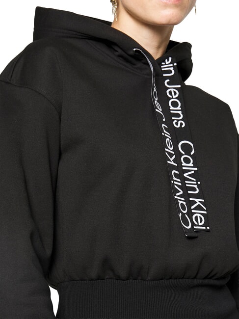 CK JEANS Hooded dress ck black/bright white - Woman Clothes