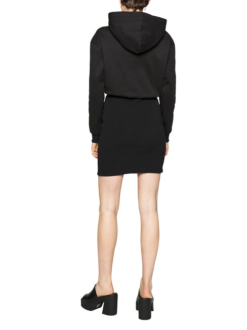 CK JEANS Hooded dress ck black/bright white - Woman Clothes
