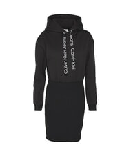 CALVIN KLEIN CK JEANS Hooded dress ck black/bright white - Woman Clothes - 7