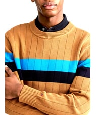 TOMMY HILFIGER TH Crew neck sweater cognac / sugarcane mono - Men's Sweaters - 4