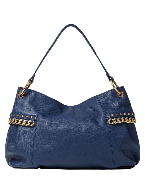 NORA Leather shoulder bag with chain blue - Women&rsquo;s Bags