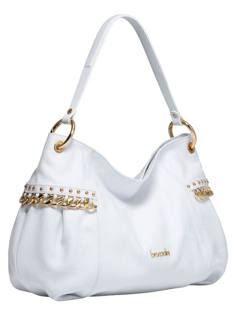 NORA Leather shoulder bag with chain white - Women&rsquo;s Bags