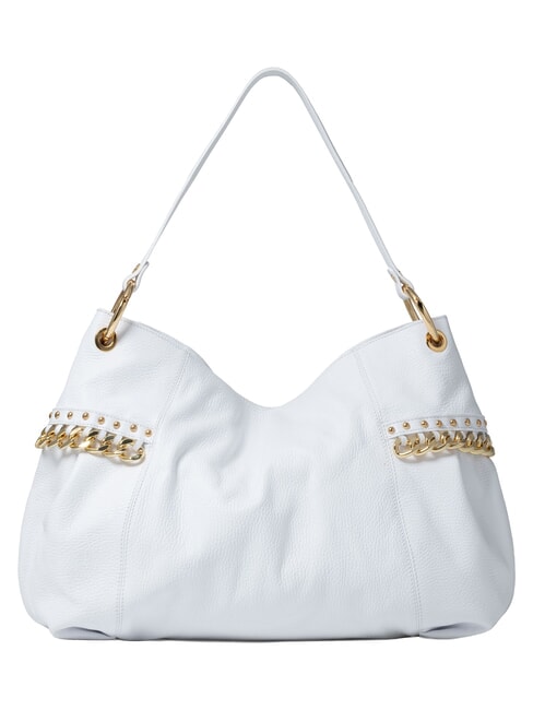 NORA Leather shoulder bag with chain white - Women&rsquo;s Bags