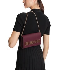 LOVE MOSCHINO SMART DAILY Clutch bag with chain wine - Women&rsquo;s Bags - 2