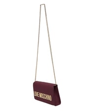 LOVE MOSCHINO SMART DAILY Clutch bag with chain wine - Women&rsquo;s Bags - 3