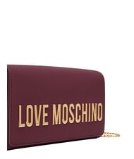 LOVE MOSCHINO SMART DAILY Clutch bag with chain wine - Women&rsquo;s Bags - 5
