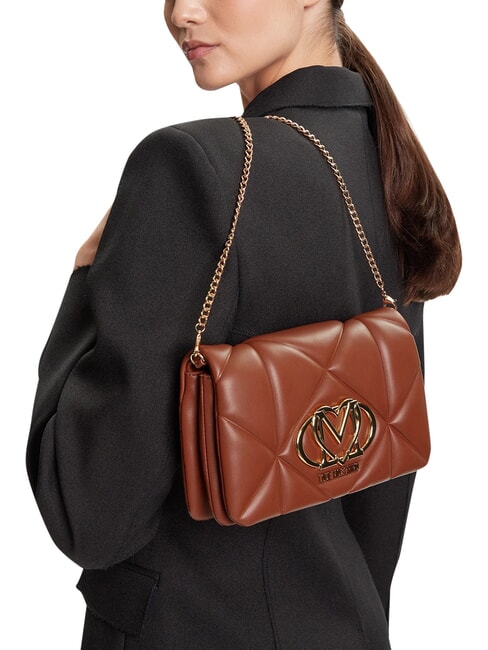 EMBOSSED Mini shoulder bag, with chain chestnut - Women&rsquo;s Bags