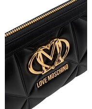 LOVE MOSCHINO EMBOSSED Large zip-around wallet Black - Women&rsquo;s Wallets - 4