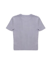 CALVIN KLEIN WASHED WOVEN LABEL Short-sleeved cotton T-shirt purple - T-shirt - 3