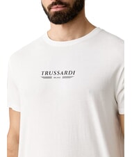 TRUSSARDI BASIC Short-sleeved cotton T-shirt white - T-shirt - 3