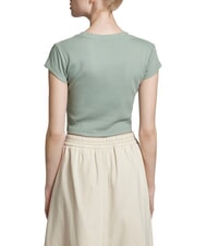 CALVIN KLEIN WOVEN LABEL Short-sleeved cotton T-shirt grey - T-shirt - 2