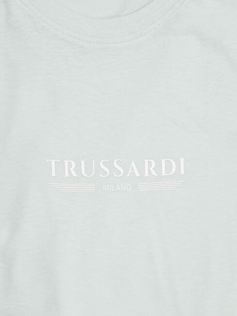 BASIC Short-sleeved cotton T-shirt azure - T-shirt