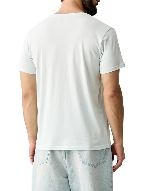 BASIC Short-sleeved cotton T-shirt azure - T-shirt
