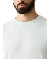 TRUSSARDI BASIC Short-sleeved cotton T-shirt azure - T-shirt - 3