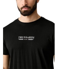 TRUSSARDI BASIC Short-sleeved cotton T-shirt black - T-shirt - 3