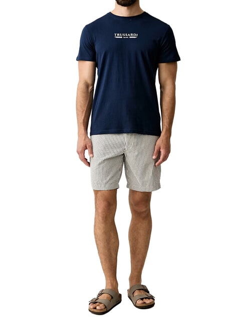 BASIC Short-sleeved cotton T-shirt navy - T-shirt
