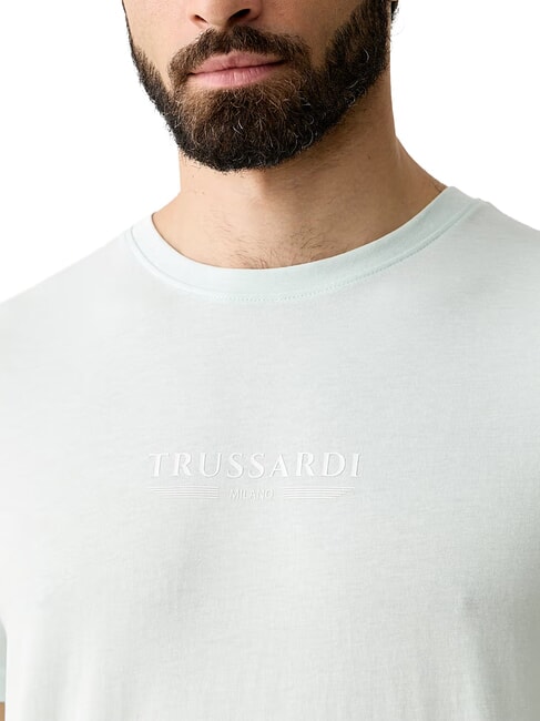 BASIC Short-sleeved cotton T-shirt azure - T-shirt