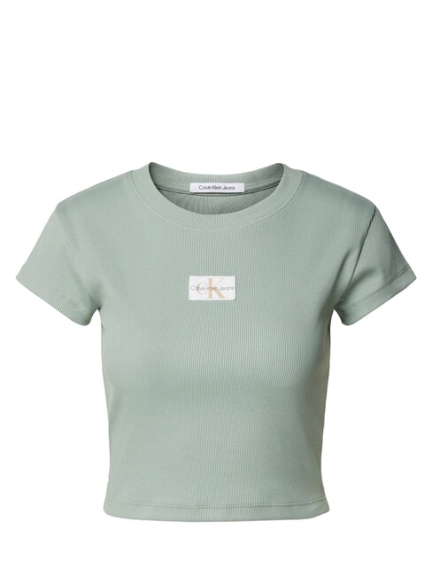 WOVEN LABEL Short-sleeved cotton T-shirt grey - T-shirt