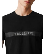 TRUSSARDI DIGITAL LEVRIERO Short-sleeved cotton T-shirt black - T-shirt - 3