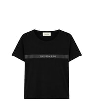 TRUSSARDI DIGITAL LEVRIERO Short-sleeved cotton T-shirt black - T-shirt - 5