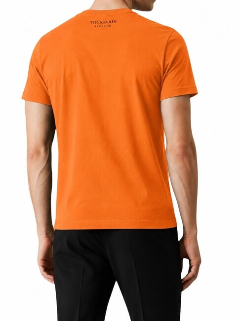 DIGITAL LEVRIERO Short-sleeved cotton T-shirt orange - T-shirt