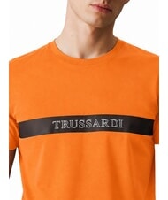 TRUSSARDI DIGITAL LEVRIERO Short-sleeved cotton T-shirt orange - T-shirt - 3