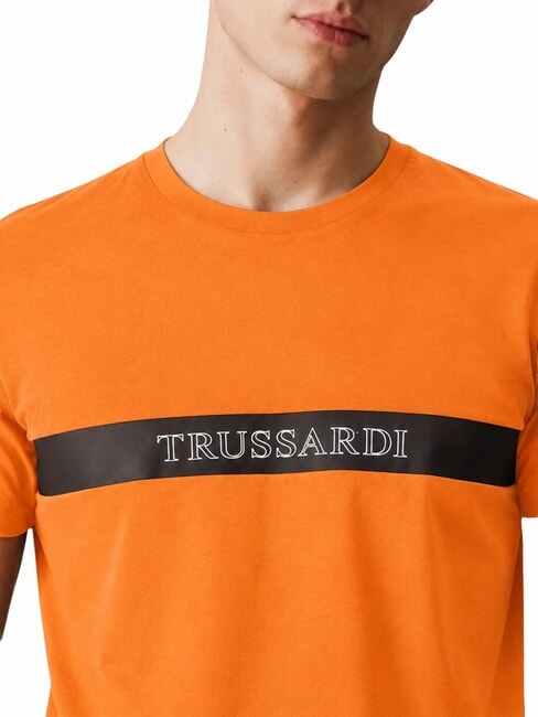 DIGITAL LEVRIERO Short-sleeved cotton T-shirt orange - T-shirt
