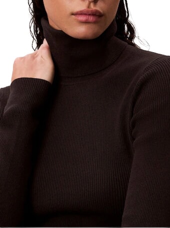 CK JEANS Turtleneck sweater, long sleeves ck black - Women's Sweaters