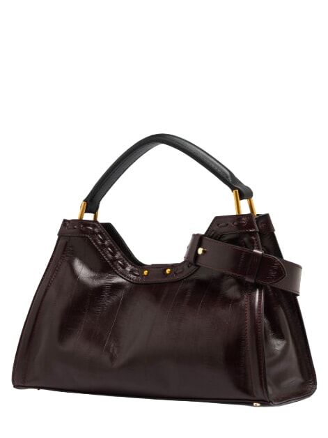 AURORA Handbag with shoulder strap, in leather antique ruby - Women&rsquo;s Bags