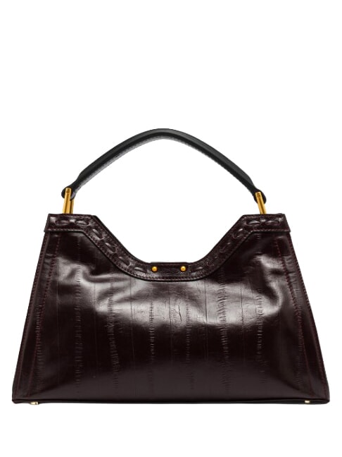 AURORA Handbag with shoulder strap, in leather antique ruby - Women&rsquo;s Bags