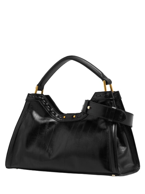 AURORA Handbag with shoulder strap, in leather Black - Women&rsquo;s Bags