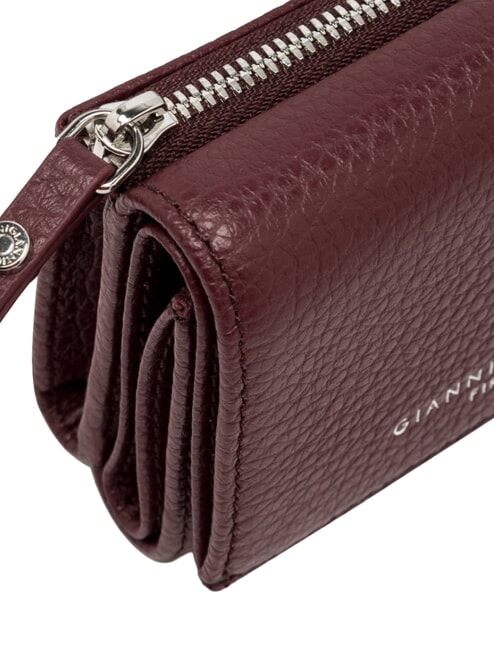 WALLETS GRAIN Small hammered leather wallet antique ruby - Women&rsquo;s Wallets