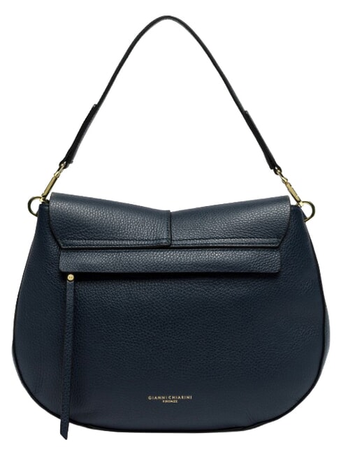 HELENA ROUND Shoulder bag with shoulder strap, in leather BLUE - Women&rsquo;s Bags