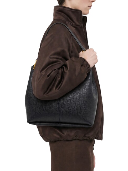 SANDRA Shoulder bag with shoulder strap, in leather night - Women&rsquo;s Bags