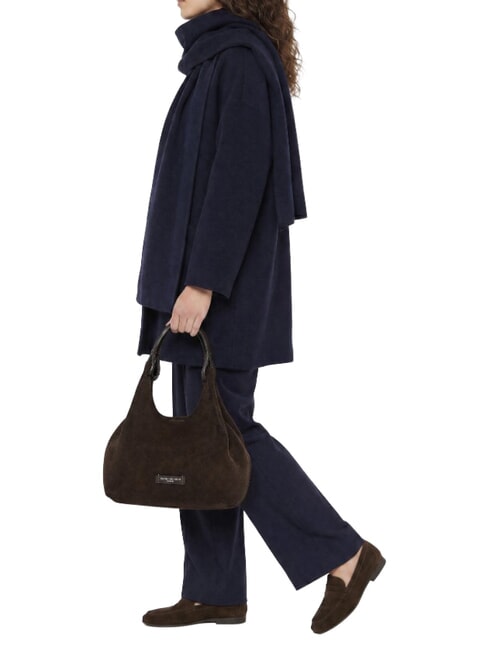 DUA Shoulder bag with shoulder strap, in leather mocha - Women&rsquo;s Bags