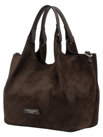 DUA Shoulder bag with shoulder strap, in leather mocha - Women&rsquo;s Bags