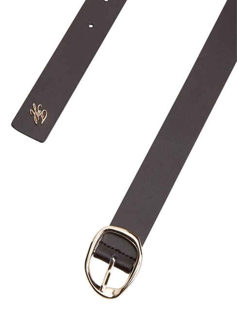 TH SCULPT Leather belt brown fondant - Belts