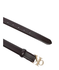 CALVIN KLEIN ROUND CK BUCKLE Leather belt - Belts