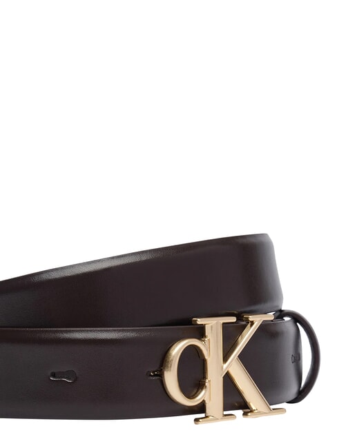 ROUND CK BUCKLE Leather belt delicious/antique silver - Belts