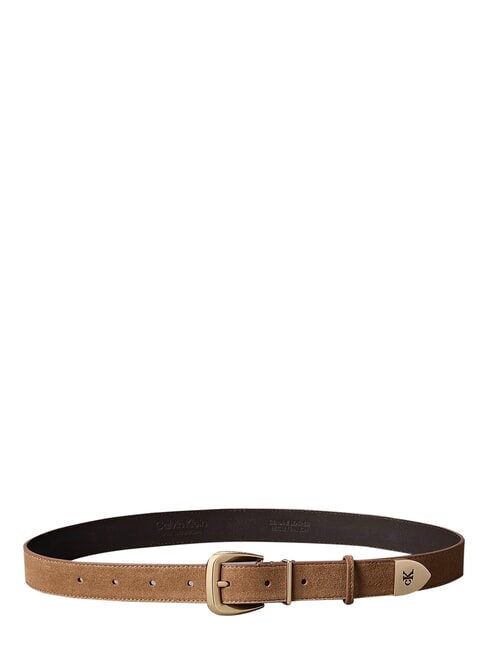 HW END TIP Suede leather belt delicious/antique silver - Belts