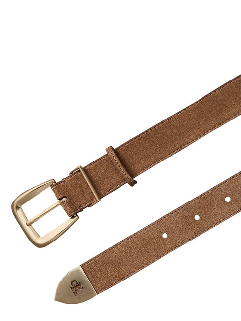 HW END TIP Suede leather belt delicious/antique silver - Belts