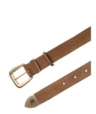 CALVIN KLEIN HW END TIP Suede leather belt delicious/antique silver - Belts - 3