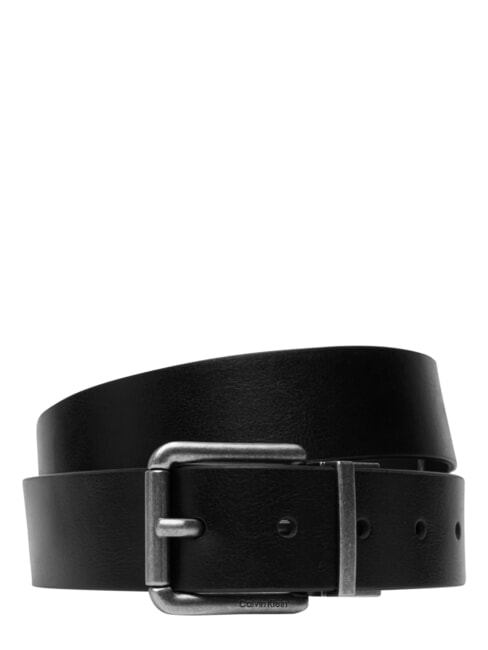 CASUAL ROLLER Reversible leather belt black/ck dark brown/antique s - Belts